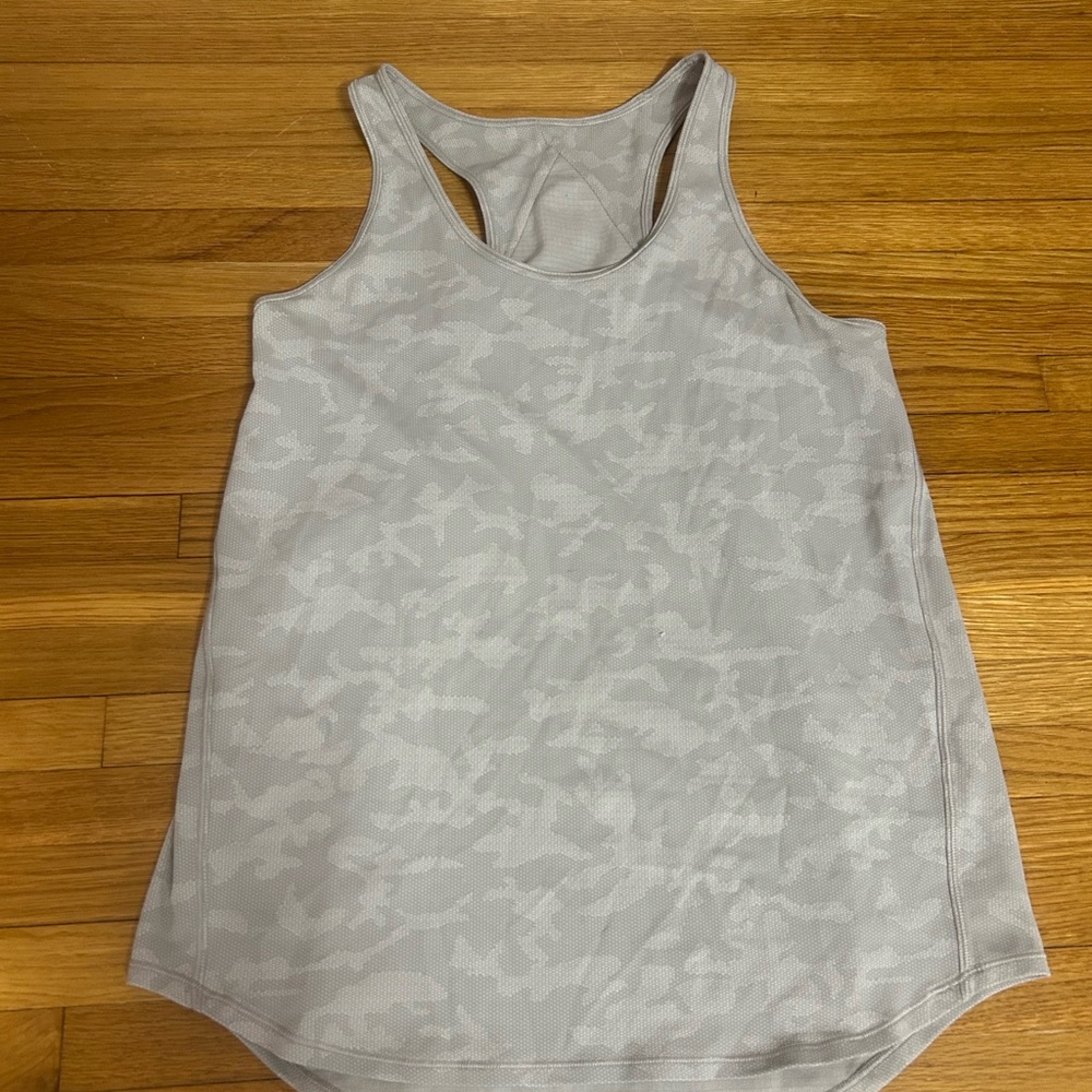 Lululemon Athletica Light Gray Camo Essentials Tank Top